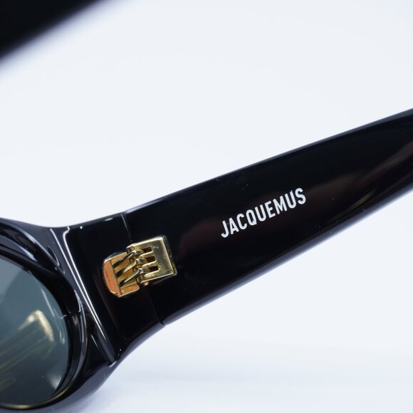 Jacquemus OVALO JAC/4 C1 Sunglasses Shiny Black Cat Eye Frame, Grey Lenses - Picture 6 of 10
